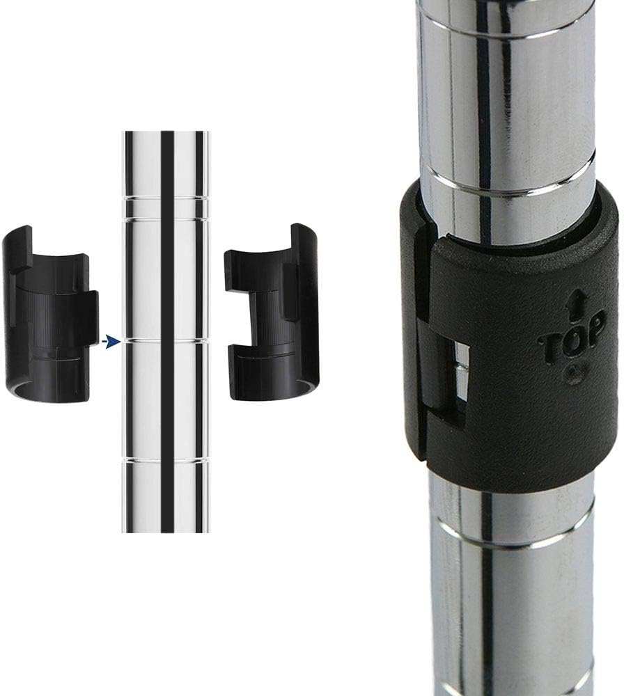 BAKAJI Multipurpose Chrome Plated Stainless Steel Bookcase Shelving Unit with 4 Adjustable Shelves 90 x 45 x 180 cm