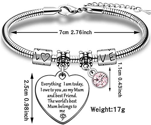 TTOVEN Mum Gifts from Daughter Son Mum Birthday Gifts Mother's Day Christmas Keyring Presents, Silver - Image 2