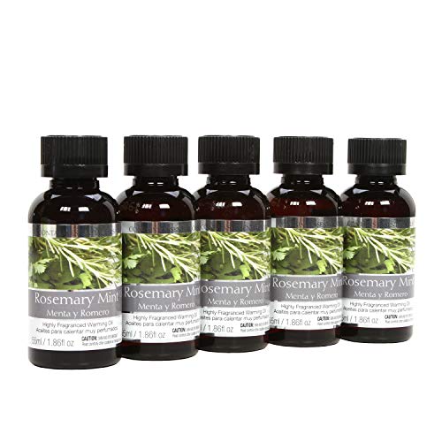 Hosley Set of 5 Rosemary Mint Fragrance Warming Oils 55 Milliliter. Ideal Gift for Weddings Spa Meditation Settings. P1