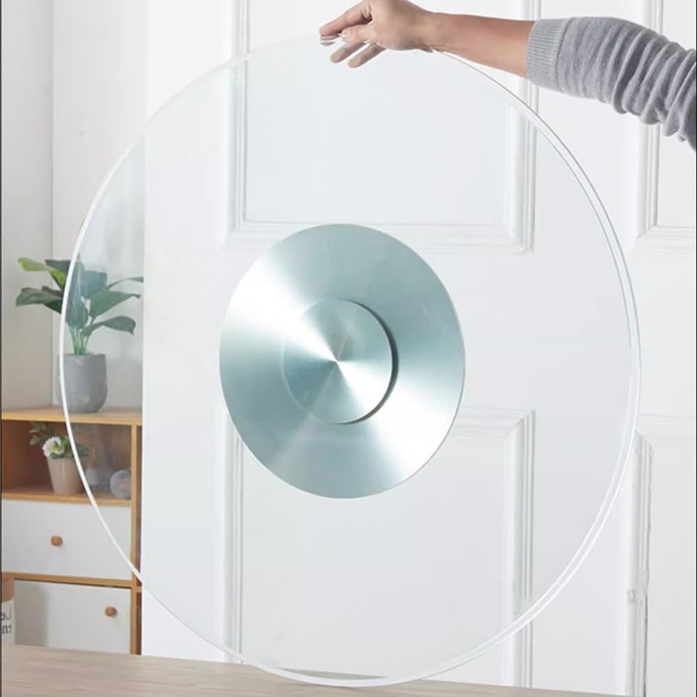 Plateau tournant en verre trempé de 90 cm avec roulement silencieux