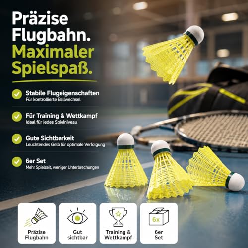 Volants de badminton plumes stables TK Gruppe pour jouer sans déviation avec le vent