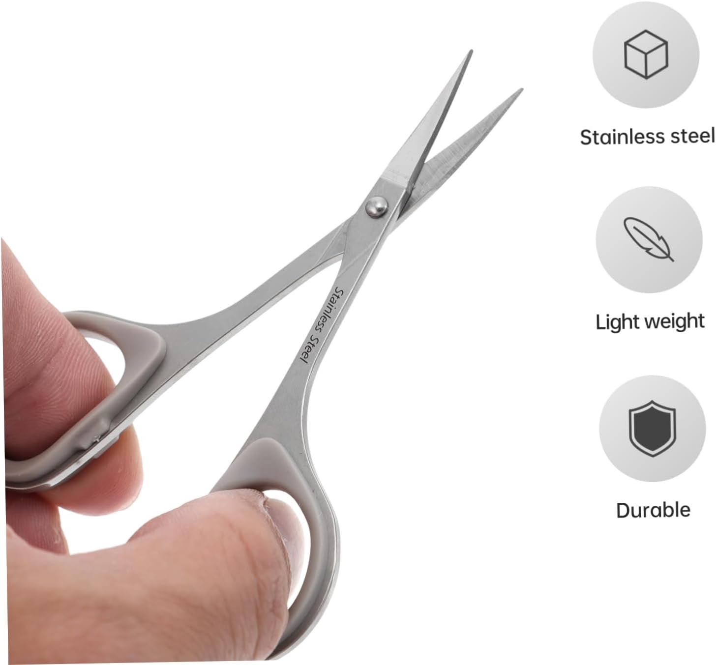 3pcs Stainless Steel Makeup Scissors Set Beard Shaper Facial Trimmer Eyebrow Scissors Grooming Tool