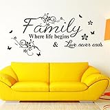 TIFENNY Hot Art Family Beautiful Flower Wall Stickers Home Words Decor Wall Sticker