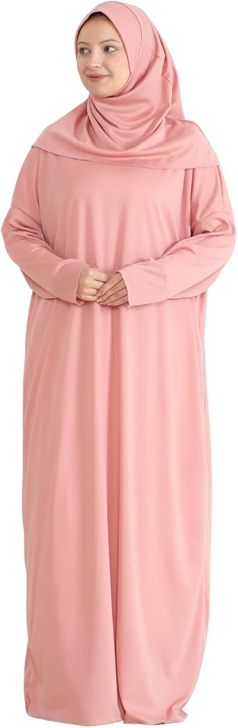 Women Prayer Clothes With Hijab Muslim Outfits Long Robe Abaya Turkish Islamic Dresses Dubai Kaftan With Rosary