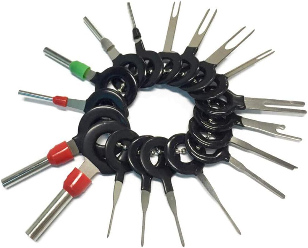18PCS Auto Terminals Removal Key Tool Set,Car Electrical Cable Wiring Crimp Connector Pin Extractor Kit, Car Repair Hand Tool Set Plug Key