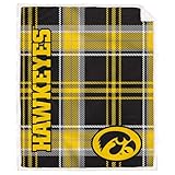 Proformance Home NCAA Iowa Hawkeyes Playmaker Plaid Ultra Cozy Sherpa Throw