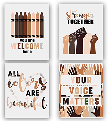 Image of TANXM Growth Mindset Posters - Classroom Motivational Poster -Positive Classroom Decor - Diversity Posters, Equality Sign for Home. for Classroom,Nursery Decor,Set of 4 (8 inchX 10 inch, No Frame