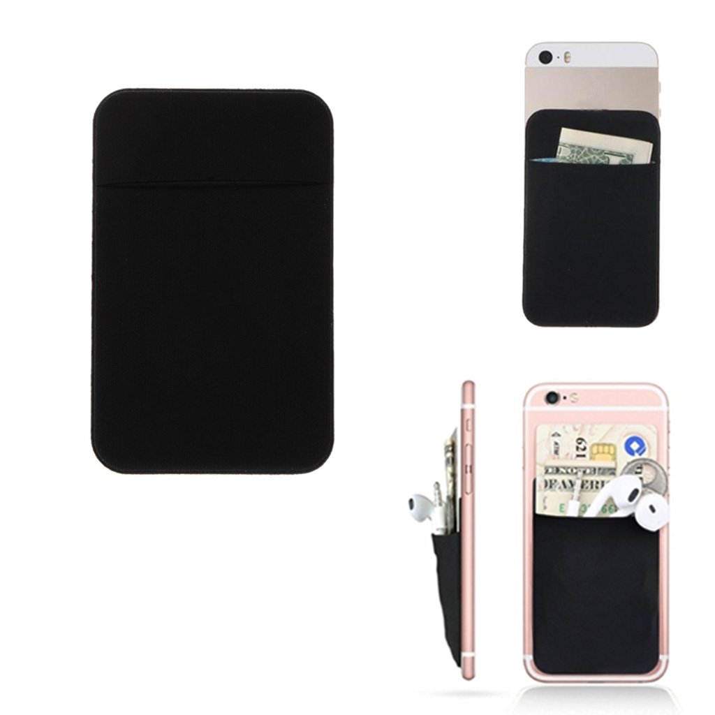 Porta carte autoadesivo per retro del telefono, tasche in pelle