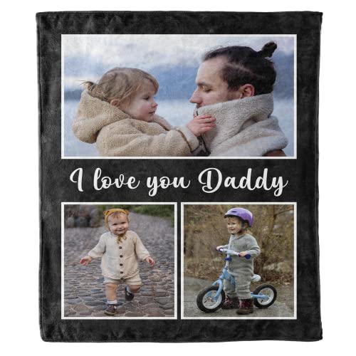 Affly Global Custom Blanket with dad Pictures, Personalized Best Gift for Birthday,...