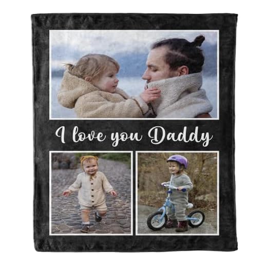 Affly Global Custom Blanket with dad Pictures, Personalized Best Gift for Birthday, Father's Day, Retirement, Thanks Giving from Daughter and Son, Proudly Shipped by USA
