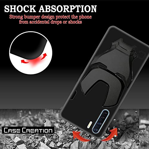 Image of COVERLY Official 3D Smooth Feel Avengers Logo Mask Soft Rugged Grip TPU Silicone Iron Man Engraved Cartoon Movie Engraved Silicone Rubber Matte Strong Back Cover for Realme X2 (6.53 inch) - Black