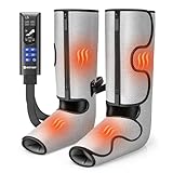 BESTJEEF Air Compression Leg Massager with Heat : Foot and Calf Massager for Circulation and Pain Relief - 9 Intensity, 4 Modes, 3 Heating, Vibration, for Sitting/Standing Jobs & Home Use