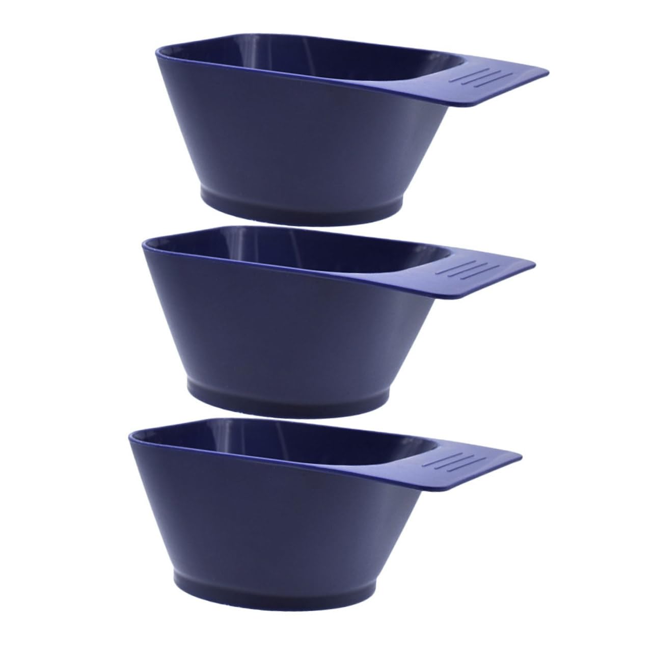 IWOWHERO Professional Hair Salon Bowls 3pcs Plastic Dye Mixing Bowls Straight Handle for Hair Coloring