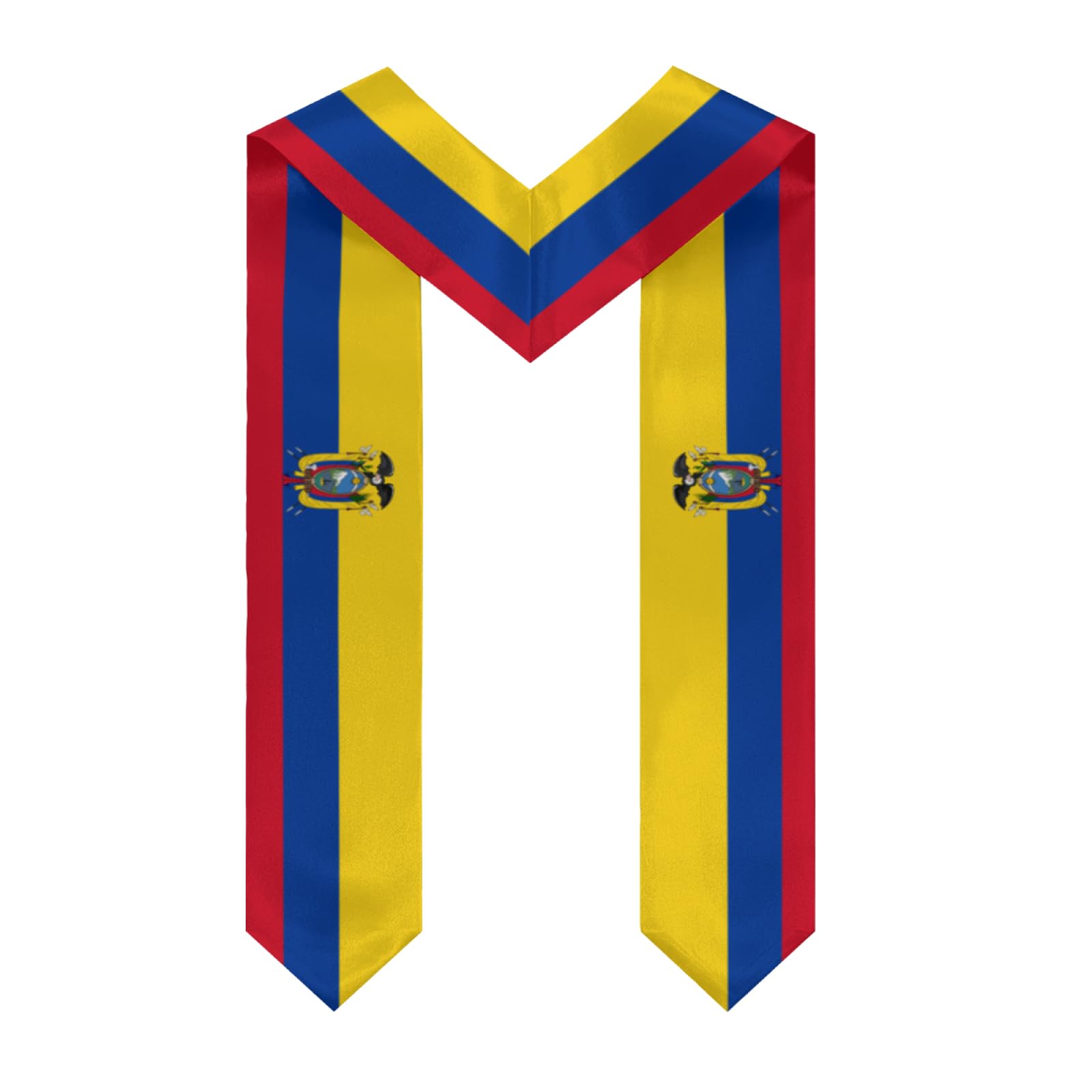 Ecuador Ecuadoran Flag Graduation Stole Sash Shawl for Men Women Thickened V-Neck Scarf for International Students Teachers Study Aboard Graduate Gift 72 inches Unisex
