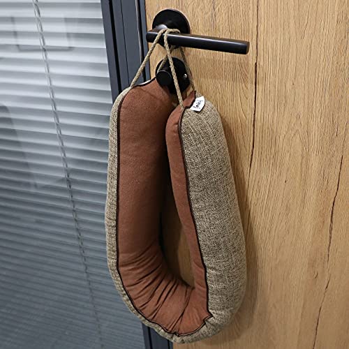 Fowong Door Draft Stopper 30 Inch, Under Door Noise Blocker Cold Weather Door Snake Draft Stopper Weighted Heavy Duty Reduce Noise Saving Energy Sound Proof Under Door Guard, Coffee #TOP5
