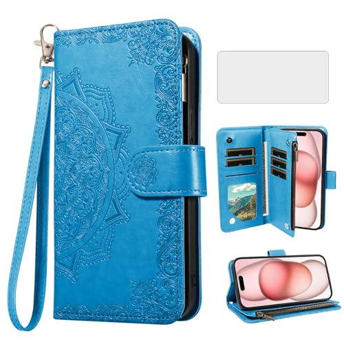 Coque iPhone 15 résolvant le manque de place avec son porte-carte et sa vitre écran
