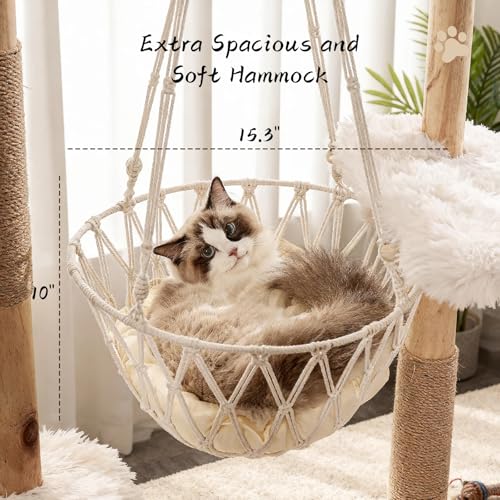 Árbol para gatos moderno de madera 70 pulg miniatura 3