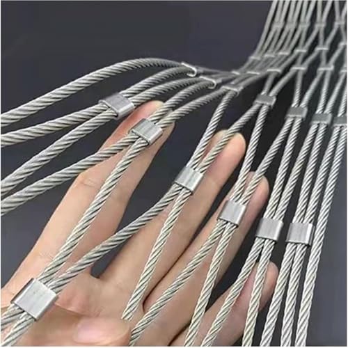 Generico Rete Metallica in Acciaio Inox 304 - Tipo X, Maglia 2 mm, per pollame da Giardino, Recinzione Flessibile anticaduta, Protezione Contro Le Cadute da Alta Quota, Maglia 5 cm (1,5 x 15 m)