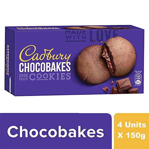 Image of Cadbury Chocobakes Choc Filled Cookies, 75g - Pack of 10 + Cadbury Chocobakes Choc Filled Cookies, 150g - Pack of 4