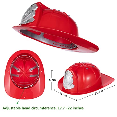 Kid's Fireman Firefighter Costume Toys with Complete Accessories for Boys and Girls Birthday Halloween Party Dress Up Red 2T 3T3