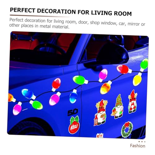 Pegatina de bombilla reflectante para decoración navideña de coche y garaje 5