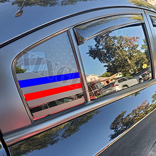 Image of Xinghe for Dodge Charger 2011-2023, Rear Side Window American Flag Decals, 2pcs Matte Black USA Flag Decal for Truck Back Window, Waterproof Vinyl, Durable and Easy Remove Truck Decal