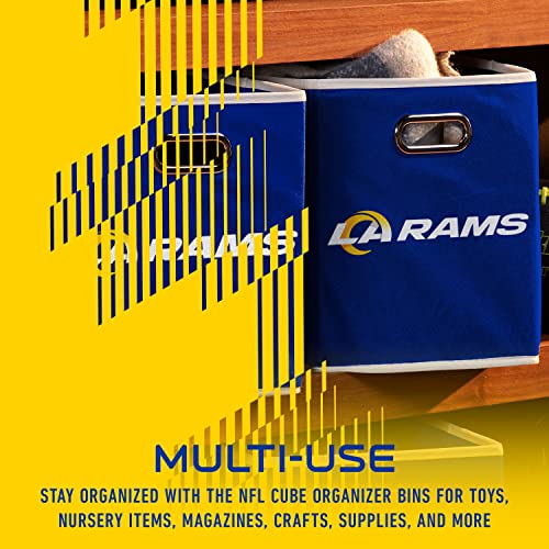Franklin Sports Nfl Los Angeles Rams Collapsible Storage Bin Nfl Folding Cube Storage Container Fits Bin Organizers Fabric Nfl Team Storage Cubes One Size #TOP3