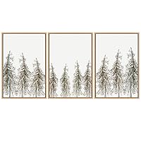 SIGNWIN 3 Piece Framed Canvas Wall Art Animal Illustration Canvas Prints Home Artwork Decoration for Living Room,Bedroom - 16