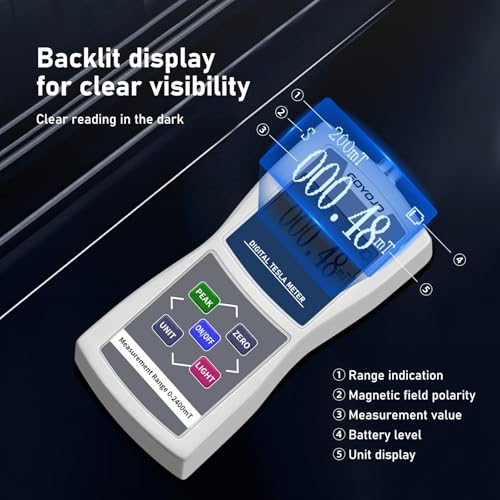 Image of GOYOJO Digital Gauss Meter (2400mT /24000Gs), High Accuracy Magnetic Field Tester for DC Magnet Measurement, Permanent Magnets, Motors, Speakers, and Industrial Applications, ±1% Accuracy
