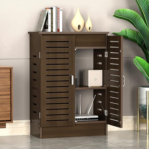 Caja de almacenamiento para enrutador WiFi, cable de PVC para cables ocultos, estante de enrutador fácil de instalar, color marrón (19.7 x 27.6 x 9.8 pulgadas), elegante decoración del hogar y control
