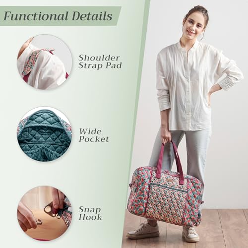 Maison d' Hermine Weekender Bags for Women Cotton Quilted Duffel Overnight Luggage Weekend Bag for Men Gym Sports Gifts Travel Business Travellers Family Trip (Bamako)4