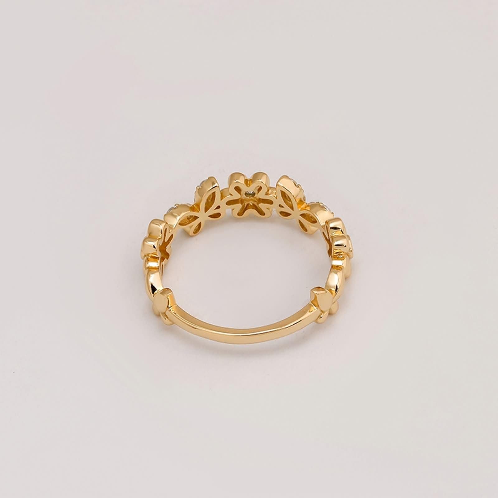 Anillos de pareja de oro 9 K/14 K/18 K auténtico con moissanita, forma de mariposa