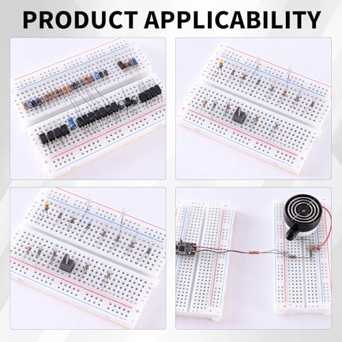 9 PCS Breadboard Kit Include 1PCS 830 Point and 2PCS 400 Point Solderless Breadboards and 6 PCS 170 Points Mini Breadboards for Proto Shield Distribution Connecting Blocks