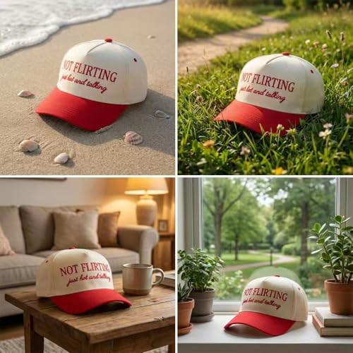 Image of Two-Toned Embroidered Lettering Dad Hat Original Classic Vintage Low Profile Baseball Cap Adjustable Plain Snapback