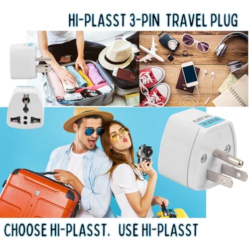 Image of Type-B USA Converter Plug (Pack of 3) India to Canada Travel Adapter for USA, Canada, Mexico, Brazil, Philippines, Cuba, Thailand, Taiwan, Japan, Panama 3pin Plug