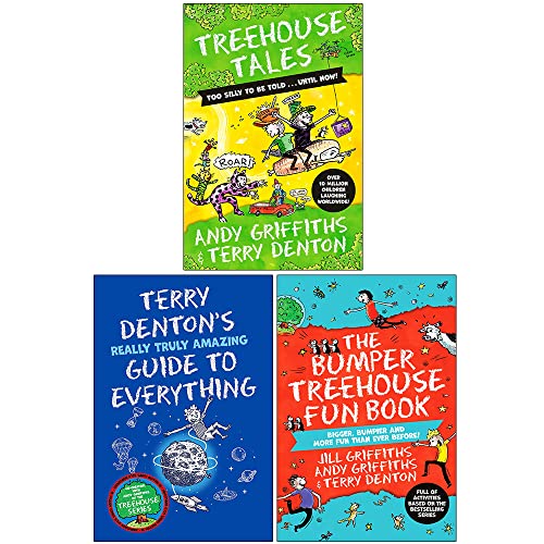 Andy Griffiths and Terry Denton 3 Books Collection Set (too SILLY to be told, Really Truly Amazing Guide to Everything, The Bumper Treehouse Fun Book)