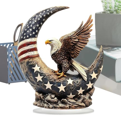 Eagle 4 juillet acrylique 2D avec figurine drapeau centre de table salon - 7