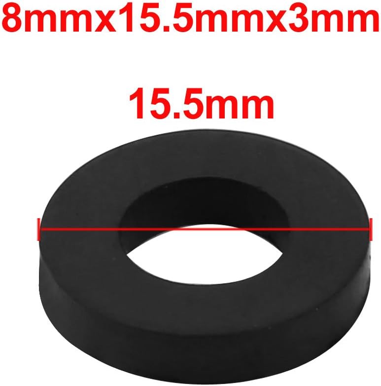 sourcingmap Nitrile Rubber Flat Washers 15.5mm OD 8mm ID 3mm Thickness for Faucet Pipe Water Hose Pack of 40 - Image 3