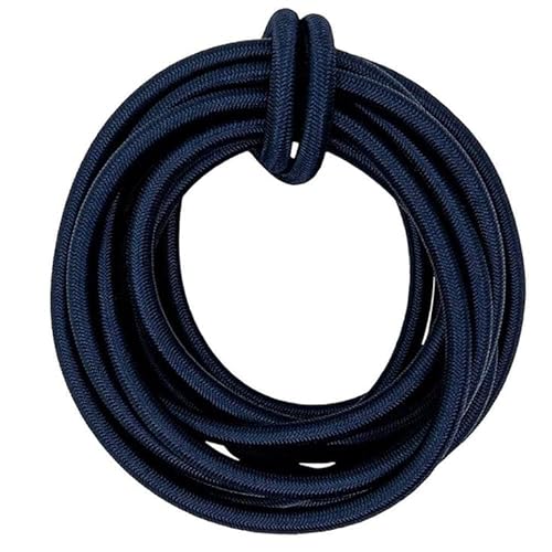 Sgt Knots Marine Grade Shock Cord - 100% Stretch, Dacron Polyester Bungee For Diy Projects, Tie Downs, Elastic Cord, Commercial Uses | 1/4 Inch X 25 Feet, Midnight Blue #TOP1