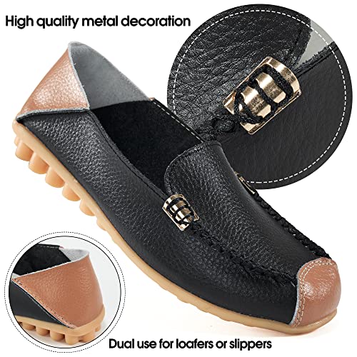 Alicegana Women's Comfortable Shoes Loafer Casual Leather Natural Driving Fashion Flats Breathable Nurse Walking Ladies Slip On Shoes