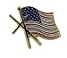 Gold Tone and Enameled American Flag Cross Believer Lapel Pin, 1/2 Inch