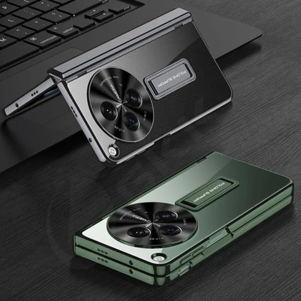 Image of MILLION CASES Thermoplastic Polyurethane Back Cover Case for Oneplus Open Shockproof Protective Opulent Clarity Magnetic Hinge Case for Men & Boys(Natural Titanium)