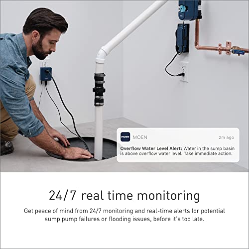 Moen Moen Smart Sump Pump Monitor, Wi-Fi Connectable Water Alarm Sensor for Basement Sump Pump, S2000ESUSA by Moen - Image 2