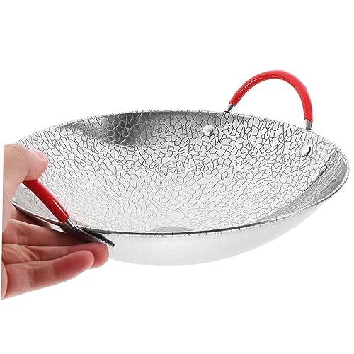 Wok de acero inoxidable con doble asa y diseño de copo de nieve miniatura 5