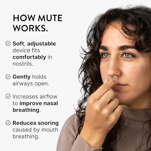 mute nasal dilator snoring solution  starter pack  snore less amp sleep better  nasal strip alternative  comfortable breathing aids for better sleep amp improved airflow