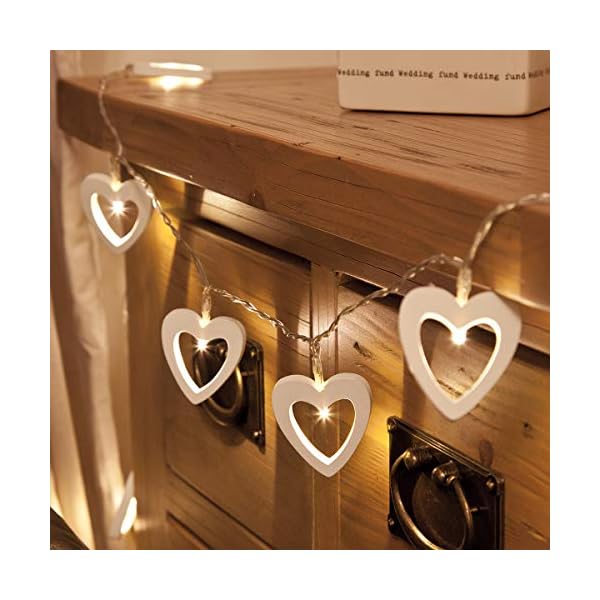Festive Lights Battery Powered Wooden Shape with Timer and 10 Warm White LEDs - Image 3