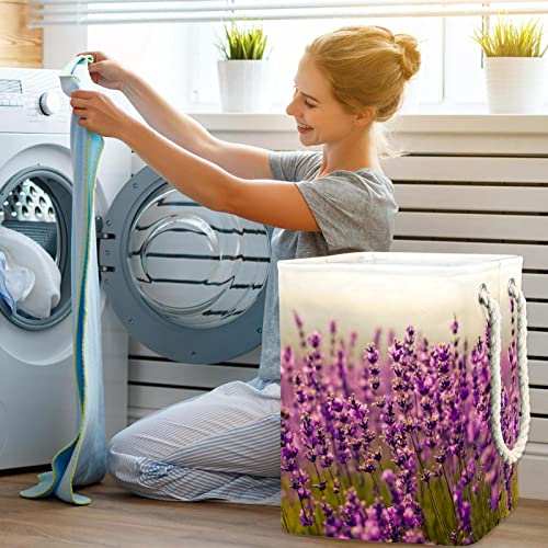 Panier à linge personnalisé violet lavande grand format avec poignées solides - 7
