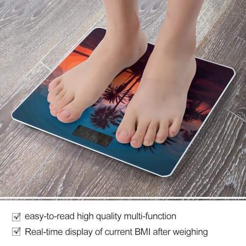 Báscula Digital de Baño Palm Tree Sunset con Plataforma Amplia miniatura 5