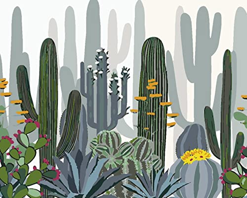 Pintura de diamantes 5D con cristales brillantes para decorar la pared con cactus