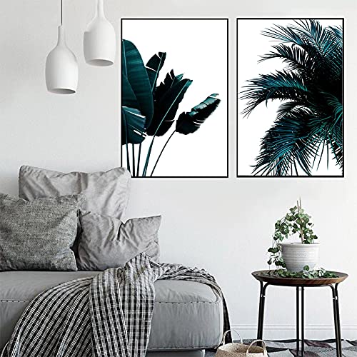 Affiche Banane et Palmier en lot de 2 toiles murales verticales de 50x70cm sans cadre